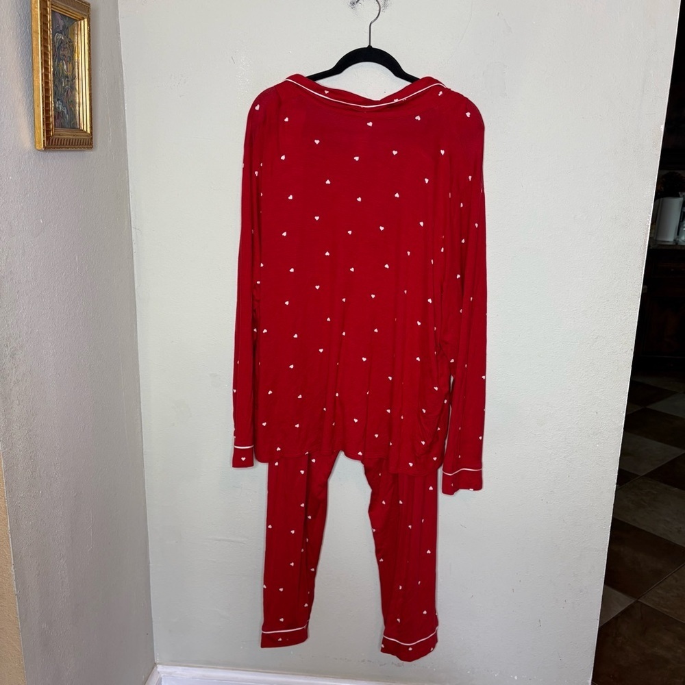 NWT Auden Red Heart-Print Kids Pajama Set with White Accents Size 3X - Picture 6 of 7